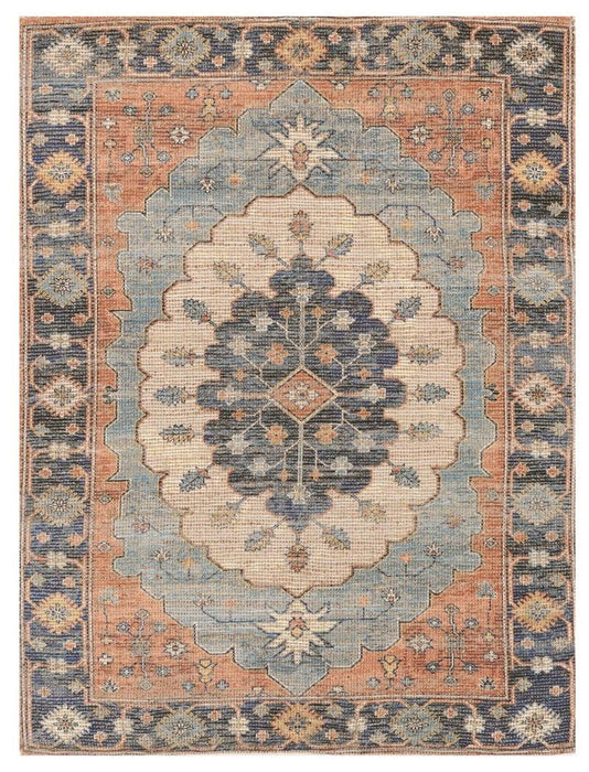 8' x 10' Hand Woven Medallion Indoor Area Rug - Blue