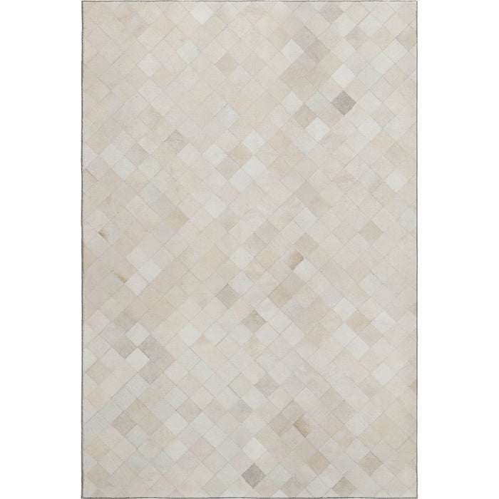 10' X 14' Diamond Washable Area Rug With UV Protection (644646) - Ivory / Gray