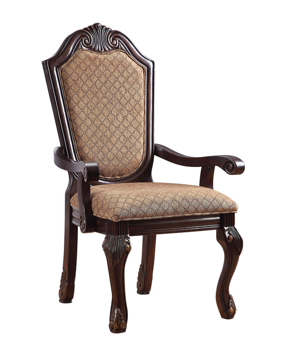 Upholstered Fabric Dining Arm Chairs (Set of 2) - Tan