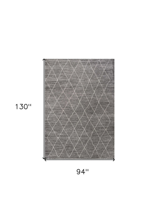 8' x 11' Machine Woven Geometric Indoor Area Rug - Gray