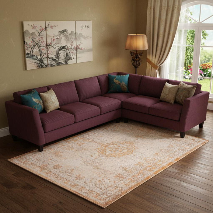 7' X 9' Medallion Washable Area Rug (548589) - Orange / White