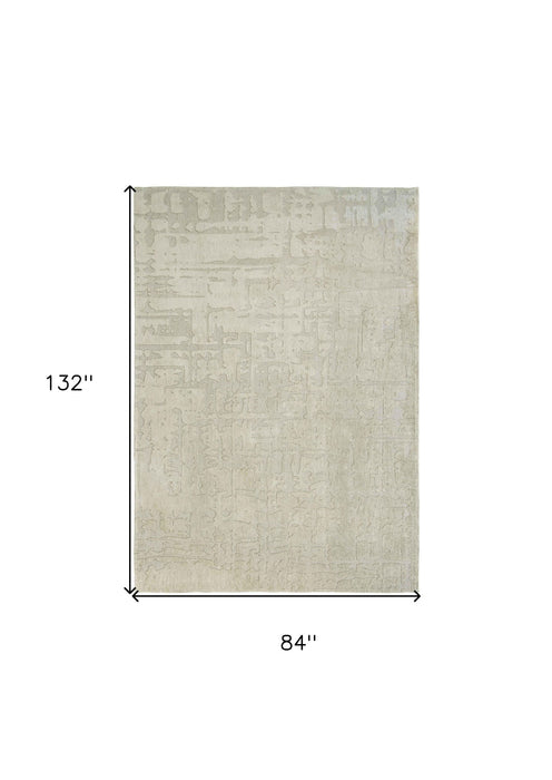 7' x 11' Abstract Non Skid Area Rug - Gray And Beige