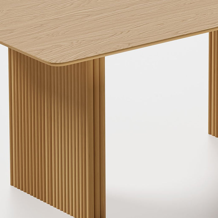 79'' Solid Wood Double Pedestal Base Dining Table - Natural
