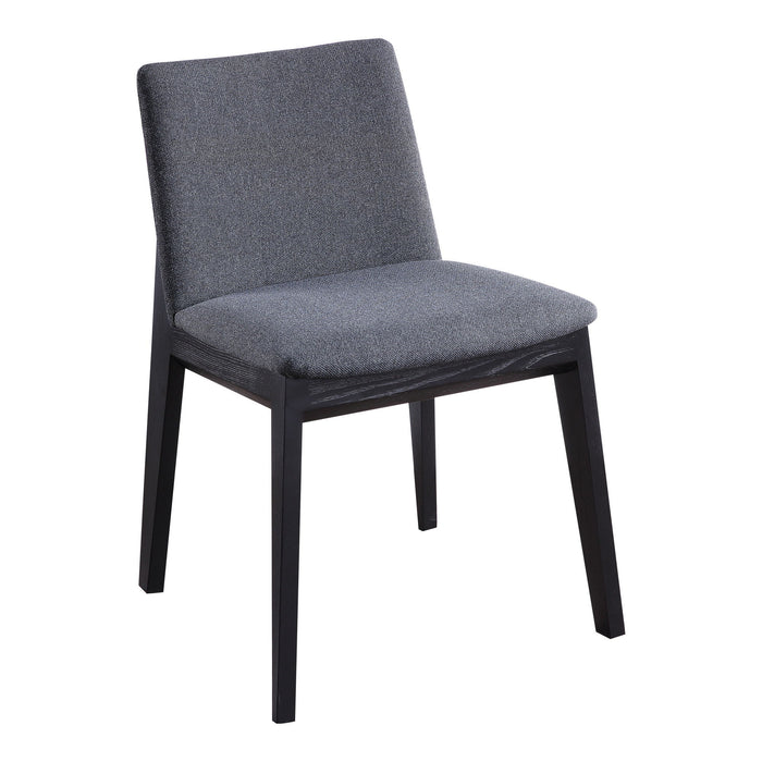 Upholstered Fabric Dining Side Chairs (Set of 2) - Charcoal / Black