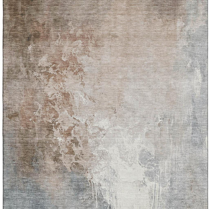 10' X 14' Abstract Washable Area Rug With UV Protection (705479) - Rust / Gray / Ivory