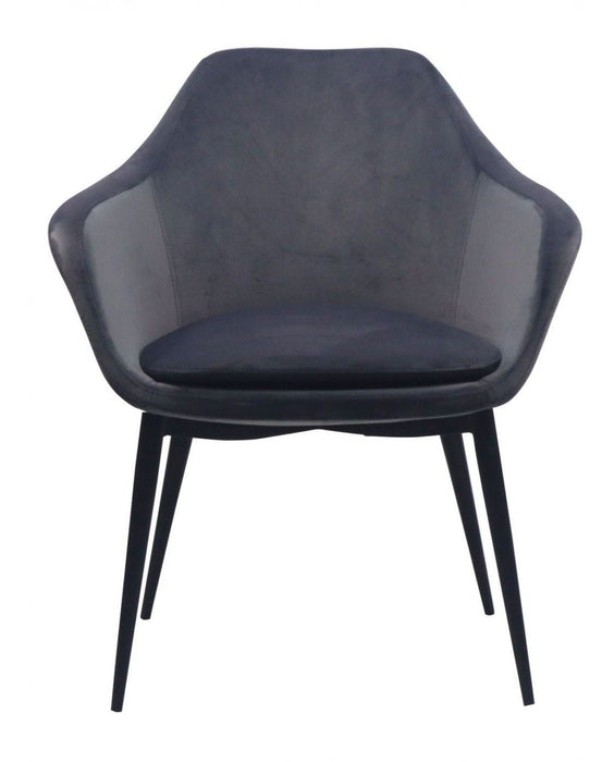 Upholstered Velvet Dining Room Arm Chair - Gray