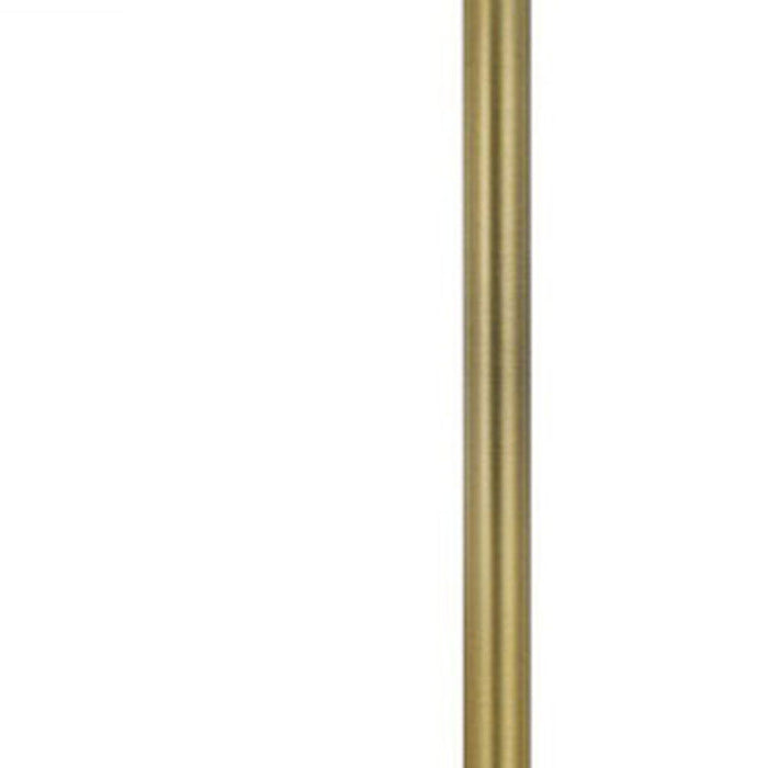 Tray Table Floor Lamp With White Drum Shade - Nickel