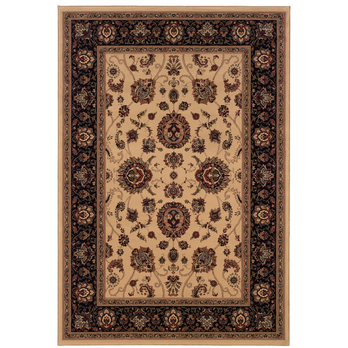 7' X 10' Oriental Area Rug (574349) - Ivory / Black