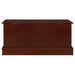 CoasterEssence Paula cedar chest in warm brown finish, featuring a rectangular storage design