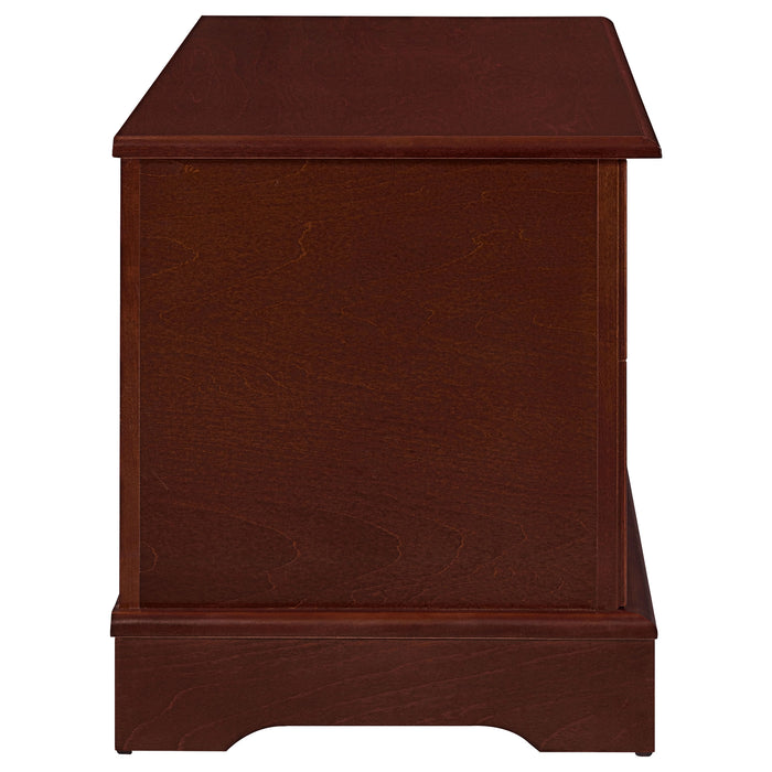 Paula warm brown cedar chest by CoasterEssence, featuring a classic wooden storage design