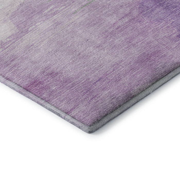 10' X 14' Abstract Washable Area Rug With UV Protection (694176) - Lilac / Green / Pink