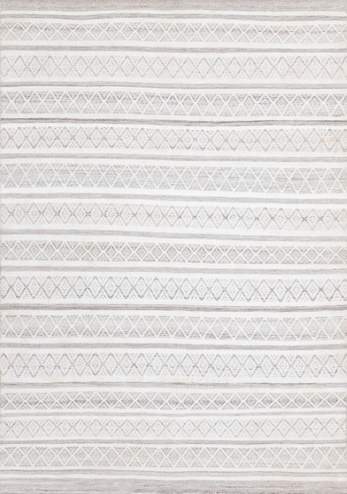 8' X 11' Geometric Hand Woven Area Rug (660299) - Cream / Gray / Brown