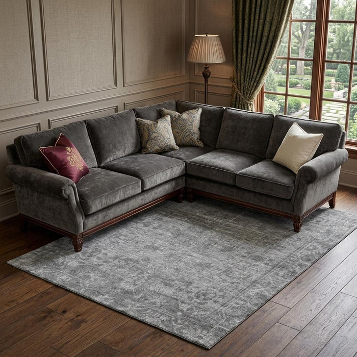 10' X 14' Oriental Washable Area Rug With UV Protection (691938) - Gray / Silver
