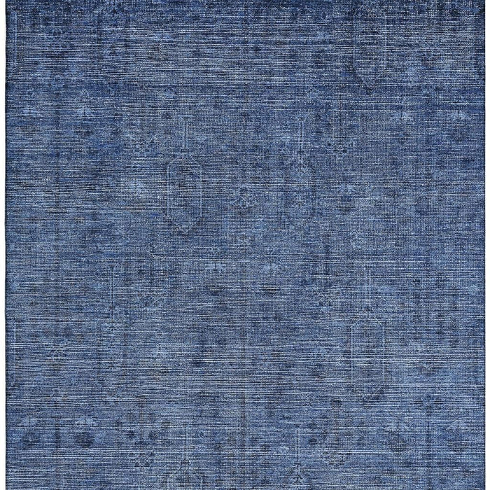 10' X 14' Southwestern Washable Area Rug With UV Protection - Navy Blue / Gray