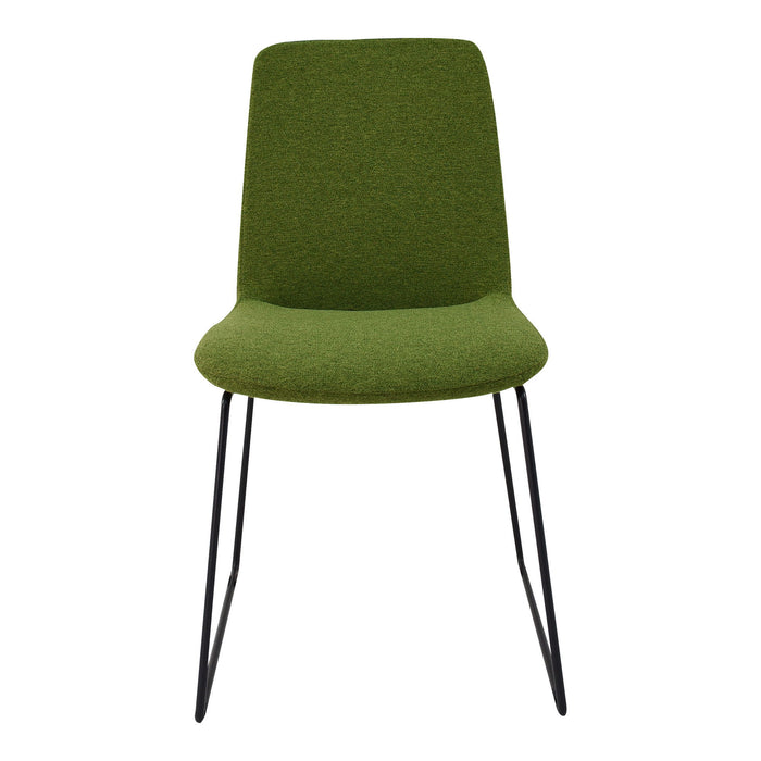 Upholstered Velvet Dining Side Chairs (Set of 2) - Green / Black