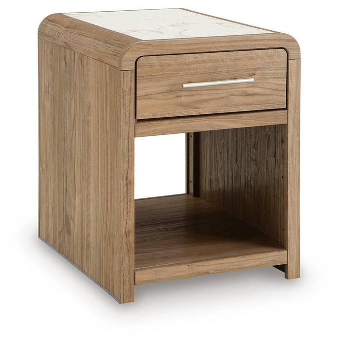 Signature Design by Ashley rectangular cocktail table with a sleek top and sturdy legs, ideal for living room or lounge areas.