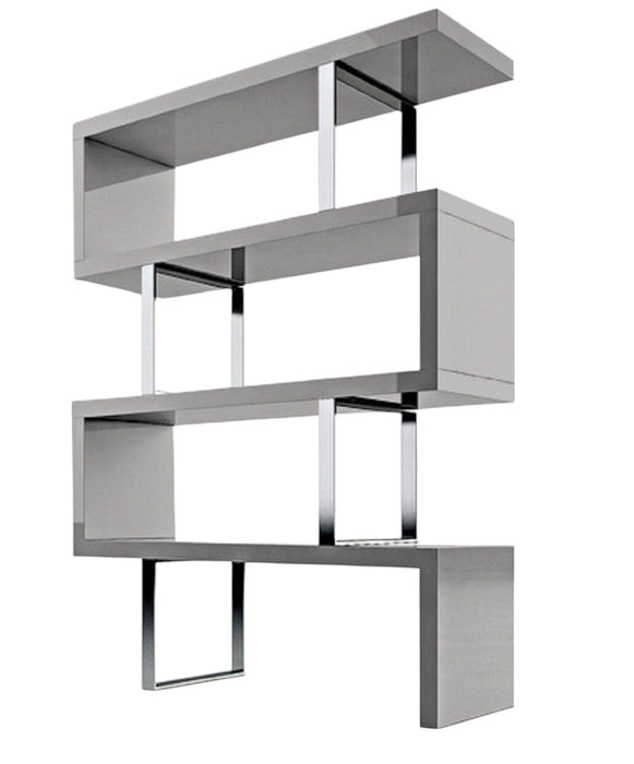 Three Tier Etagere Bookcase (555007) - Gray / Silver