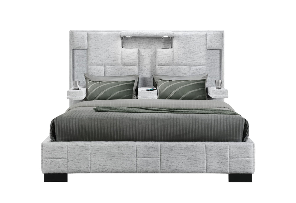 Oscar - Queen Bed Without Wood Trim - Gray