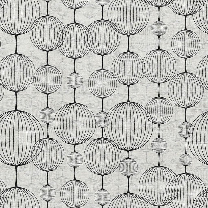 10' X 14' Geometric Washable Area Rug With UV Protection - Graphite And Silver