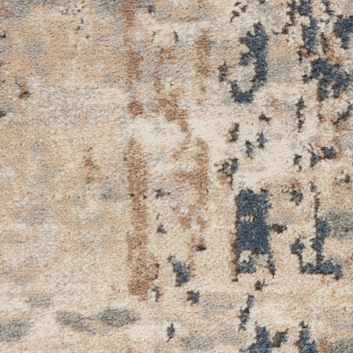 12' X 15' Abstract Polypropylene Power Loom Area Rug - Gray And Beige