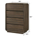 Giga Flair rounded edges brown chest with 5 drawers, bedroom accent furniture featuring a sleek, modern design and chest storage.