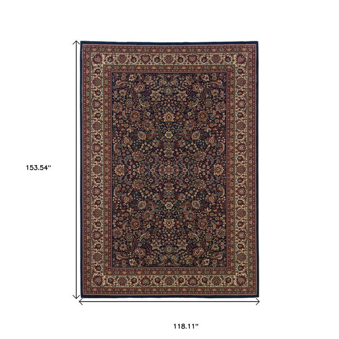 10' X 13' Oriental Area Rug - Blue And Red