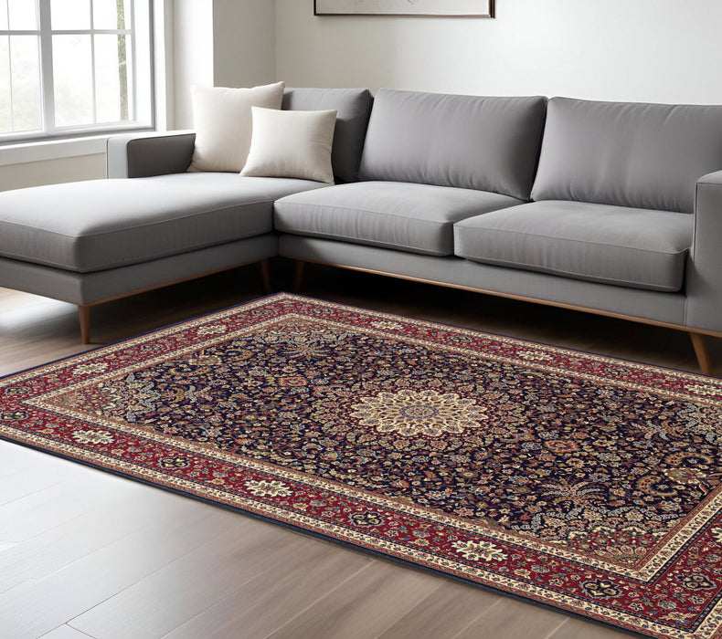 10' X 13' Oriental Area Rug - Blue / Red