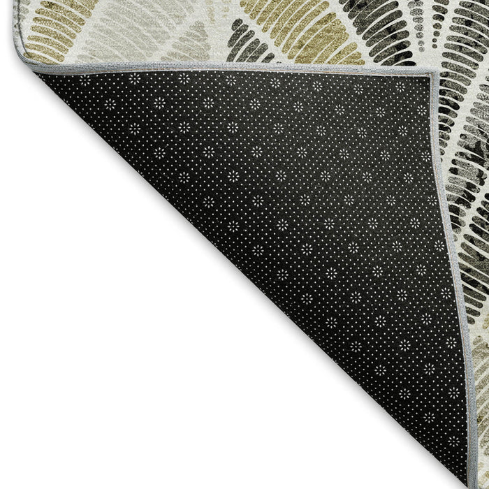 10' X 14' Geometric Washable Area Rug With UV Protection (667629) - Taupe / Ivory