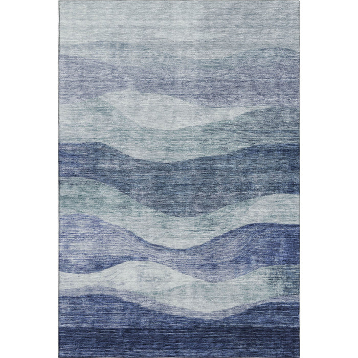 10' X 14' Abstract Washable Area Rug With UV Protection (686312) - Blue / Sky Blue