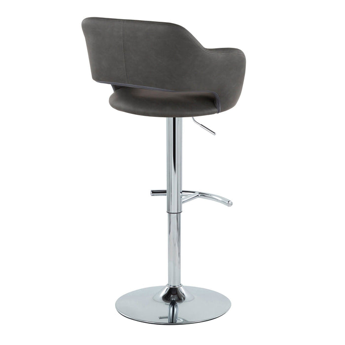 Margarite - Ajustable Barstool With Swivel - Chrome Metal (Set of 2)