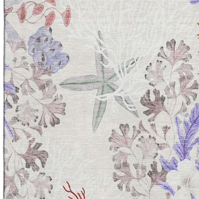 9' X 12' Geometric Washable Area Rug With UV Protection (645707) - Cinnamon / Ivory / Plum