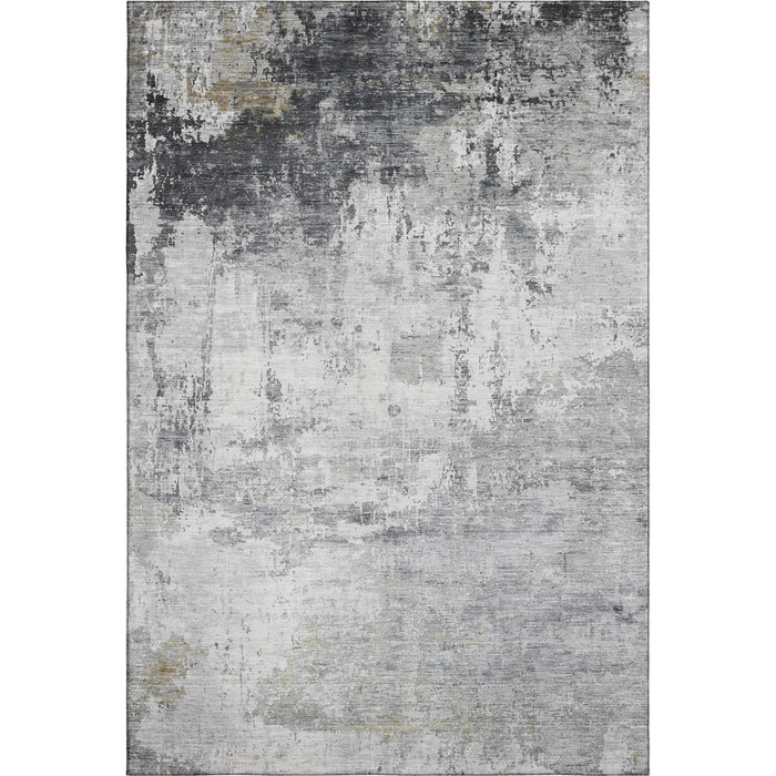 10' X 14' Abstract Washable Area Rug With UV Protection (700715) - Gray / Silver