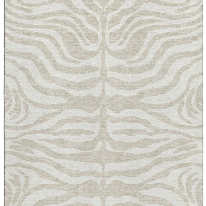 10' X 14' Animal Print Washable Area Rug With UV Protection (681737) - Beige / Ivory