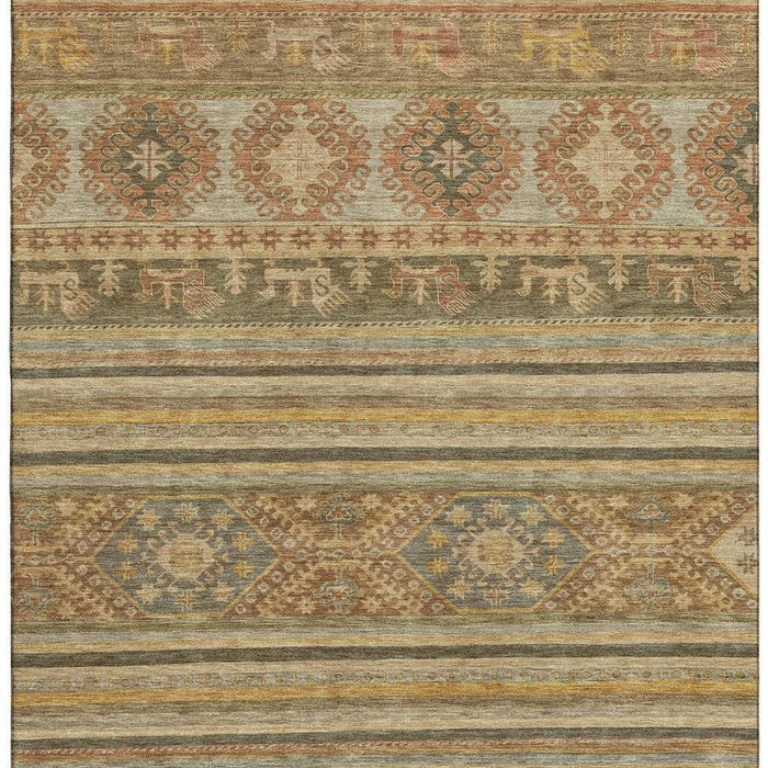 10' X 14' Medallion Washable Area Rug With UV Protection (695234) - Beige / Gold / Gray