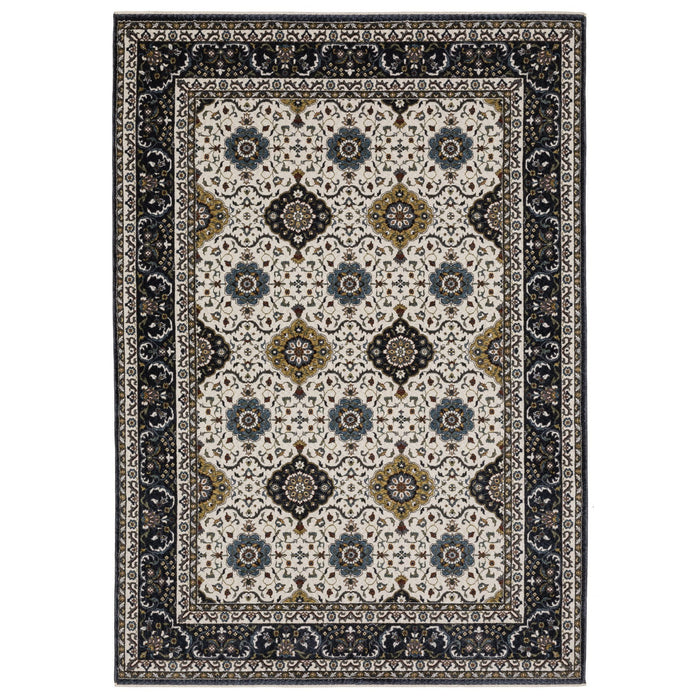 8' X 11' Medallion Area Rug With Fringe - Ivory