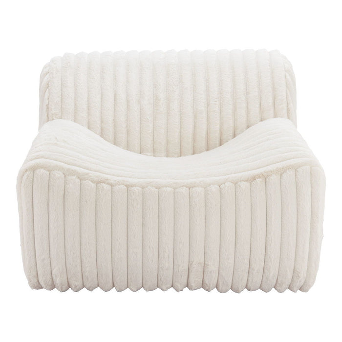 Faux Fur Tufted Lounge Chair - Cream