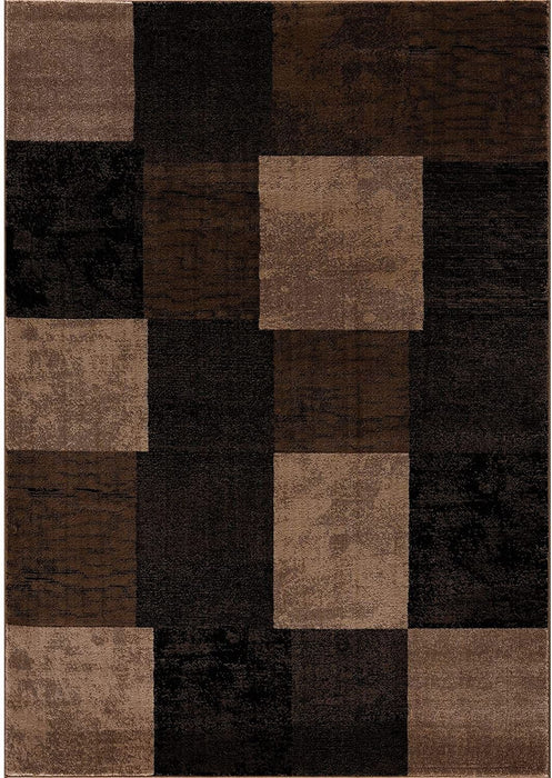 8' x 10' Checkered Dhurrie Area Rug - Brown