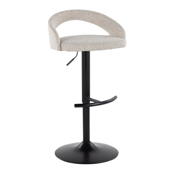 Grotto - Upholstered Adjustable Barstool - Black Metal Base