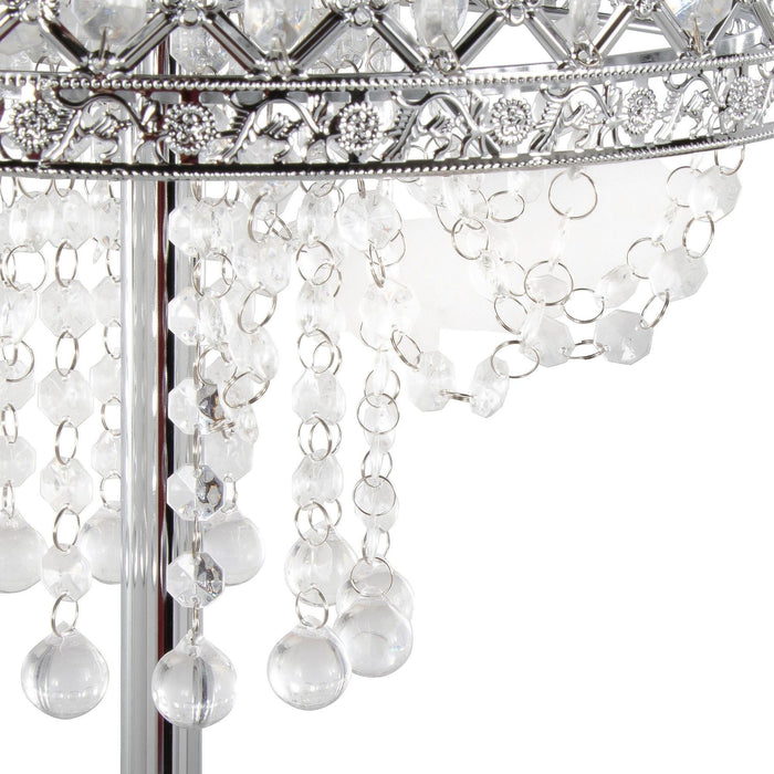 Droplet - 60" Floor Lamp - Polished Chrome And Clear Crystal Accents