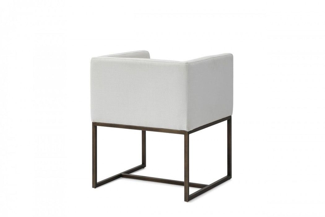 Upholstered Fabric Dining Arm Chair - Off White