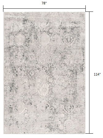 6' x 9' Abstract Viscose Area Rug - Gray And Ivory