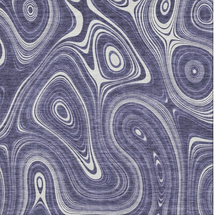 10' X 14' Geometric Washable Area Rug With UV Protection (717735) - Plum / Ivory
