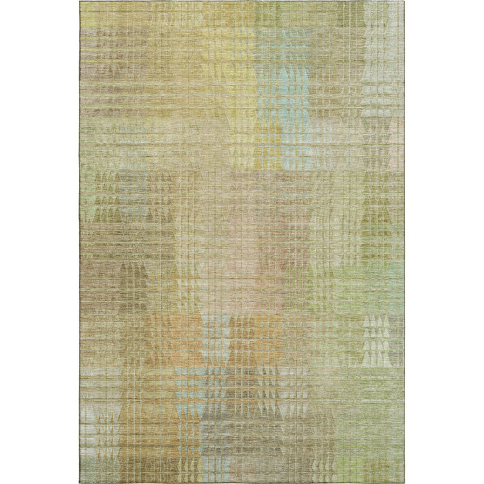 10' X 14' Geometric Washable Area Rug With UV Protection (692685) - Beige / Blue / Khaki