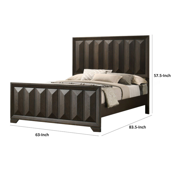 Giga 3-piece bedroom set with faceted panel bed and two matching nightstands, modern bedroom furniture design