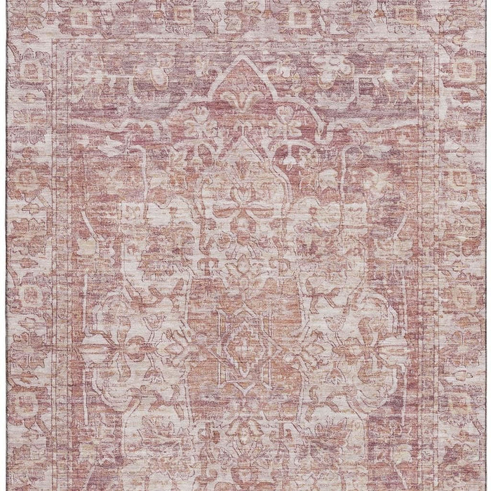 10' X 14' Oriental Washable Area Rug With UV Protection (699352) - Rust / Ivory