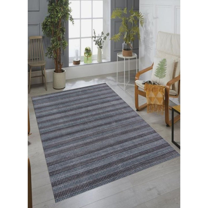 9' x 12' Hand Loomed Area Rug - Blue And Black