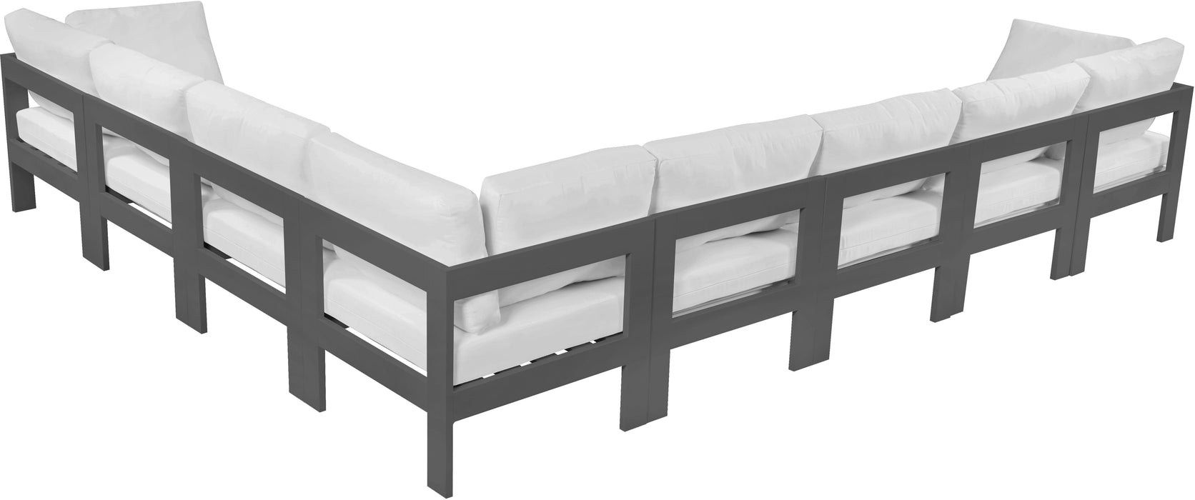 Nizuc - Outdoor Patio Modular Sectional 8 Piece - White - Fabric - Modern & Contemporary