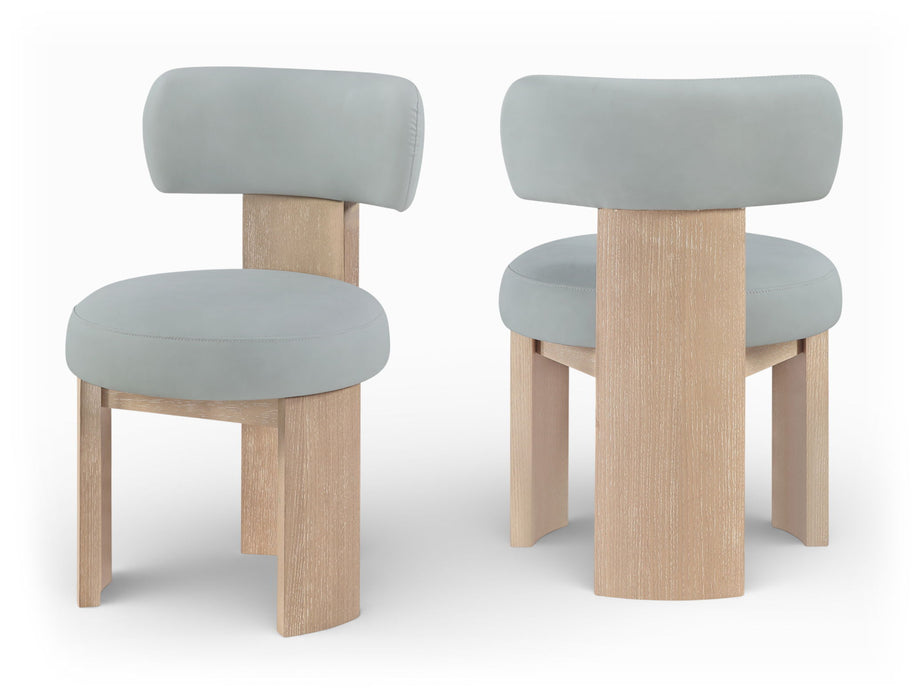Atelier - Vegan Leather Upholstered Dining Chair (Set of 2) - Painted Natural Frame