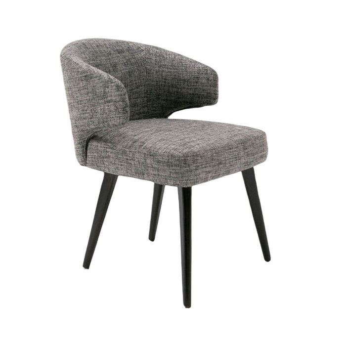 Upholstered Fabric Wing Back Dining Arm Chair - Gray