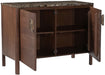 Varenna Meridian Furniture acacia wood sideboard with sleek drawers and cabinets, modern design for living or dining rooms.